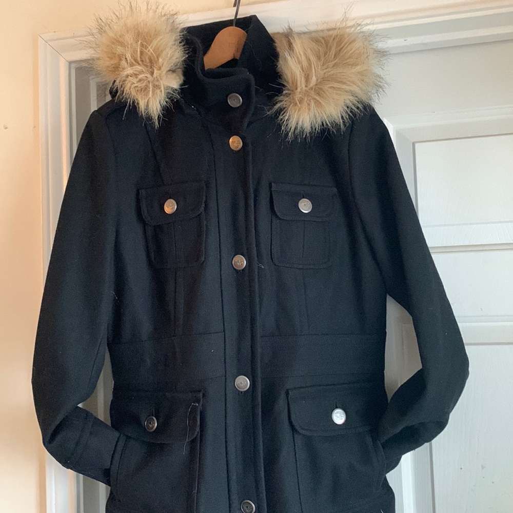 Esprit Women’s Long Coat with Fur Hooded